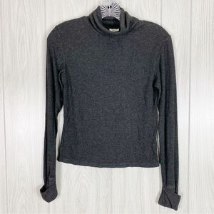 Moth | Charcoal Grey Ribbed Turtleneck Sweater Size Medium